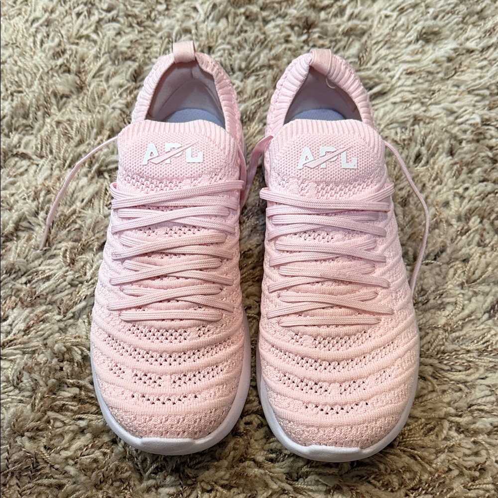 APL TechLoom Wave Knit Sneaker - Light Pink. Size 7